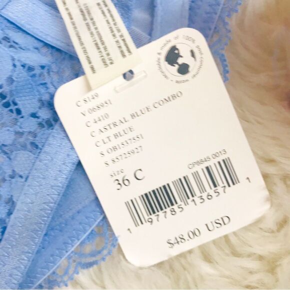 INTIMATELY FREE PEOPLE Maya Blue Lace Convertible Balconette Bra Underwire‎ New - Picture 14 of 15